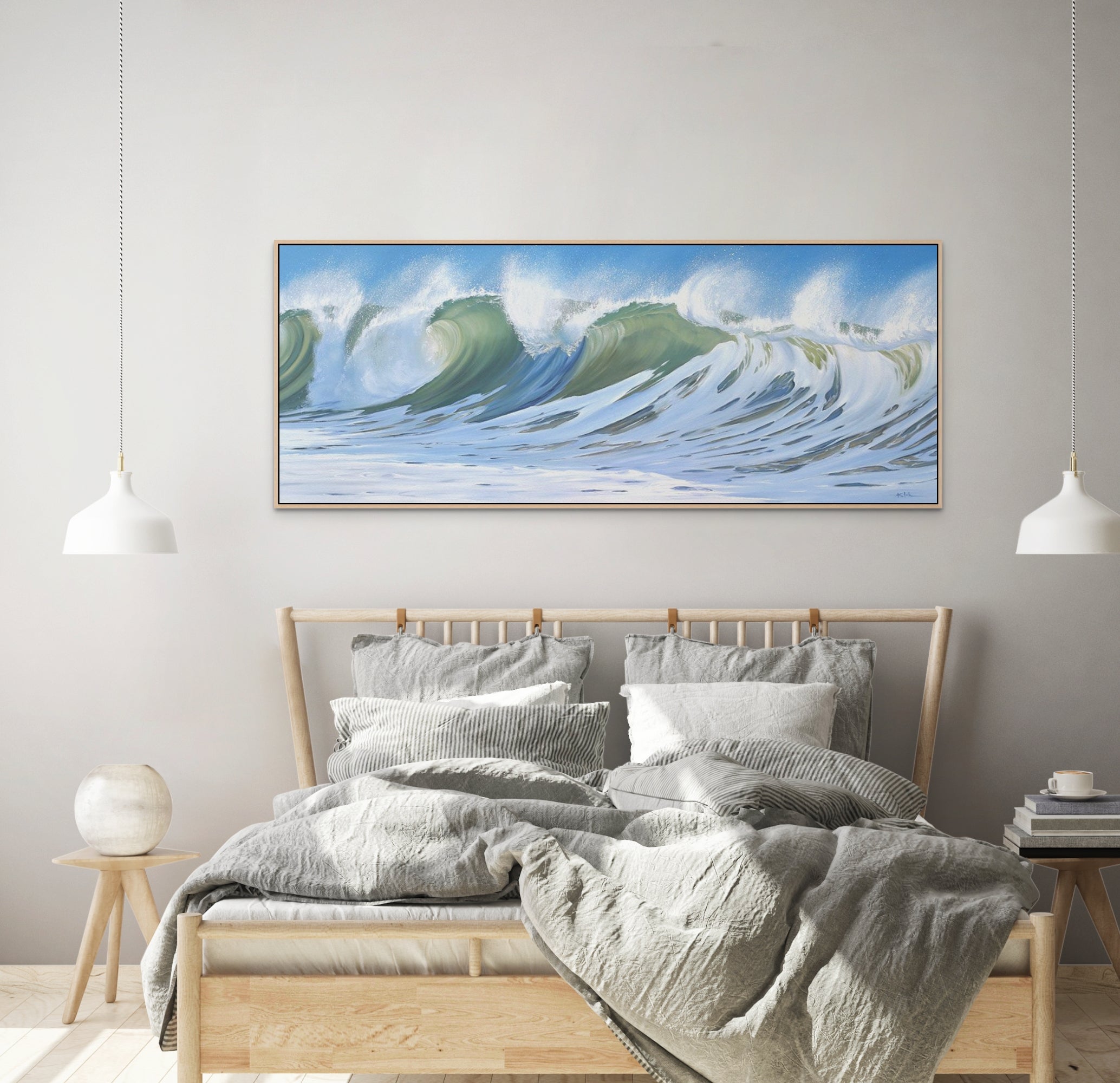 Powerful Ocean Wave Art Bedroom Beachy Boho