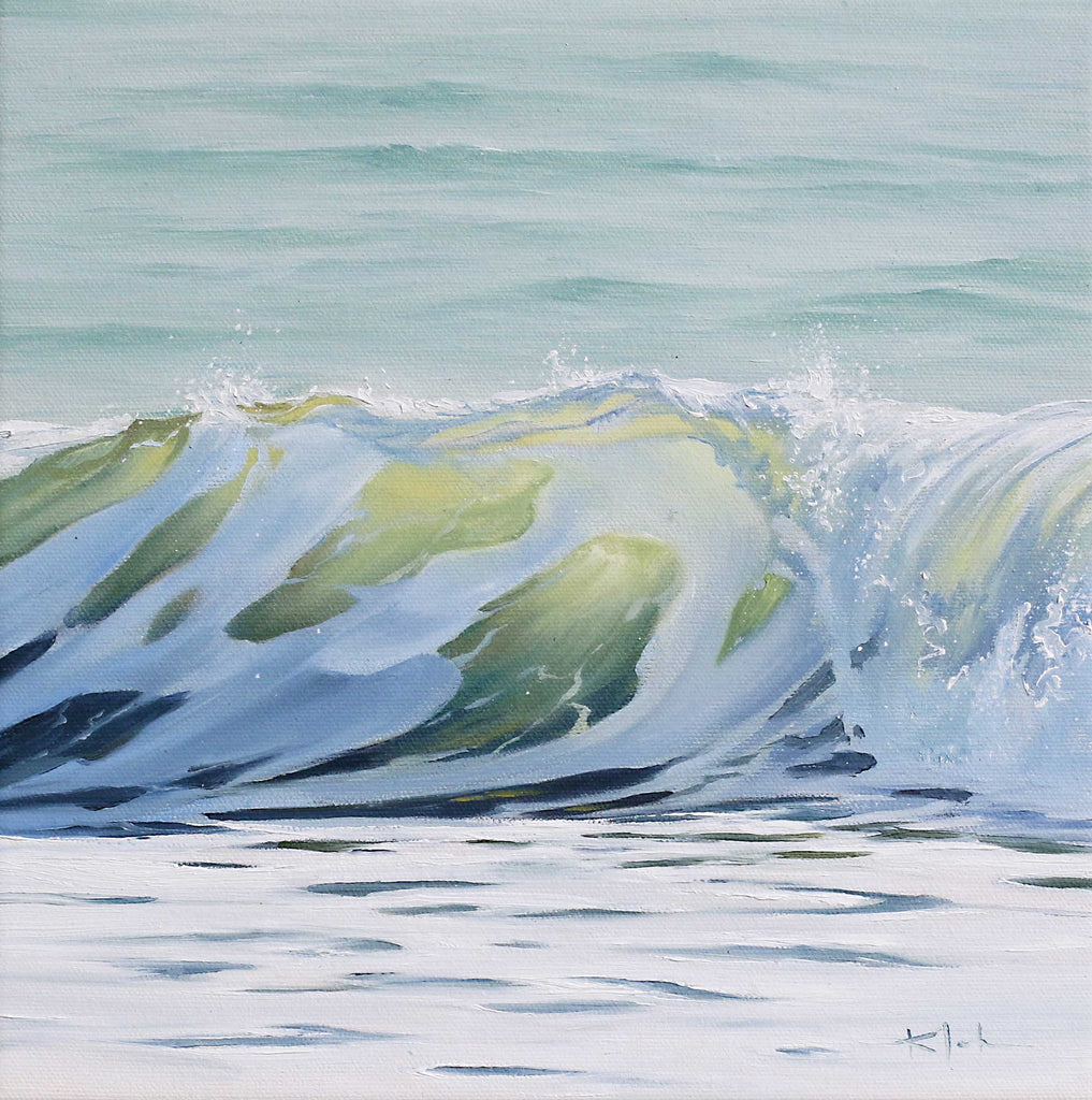 Luminous Ocean Wave Painting 10x10