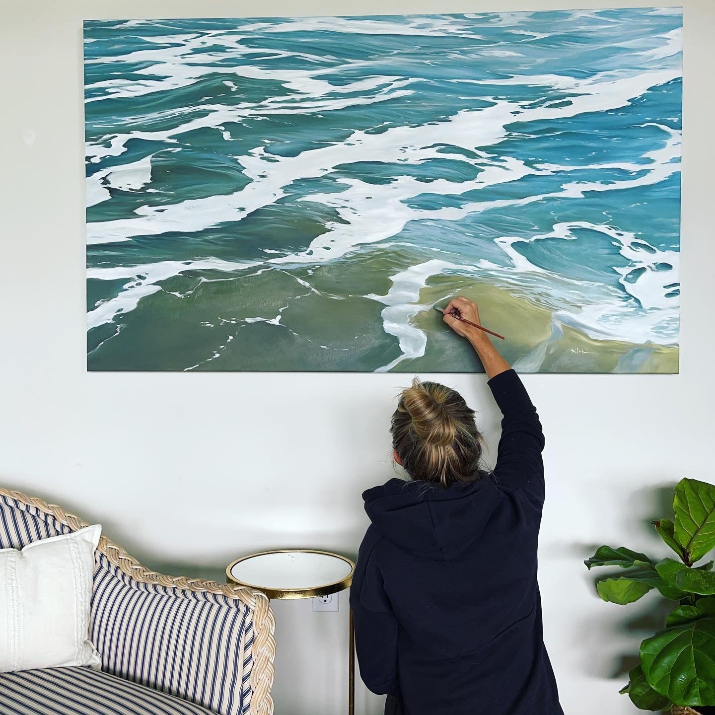 Painting water original oil on canvas fine art ocean paintings