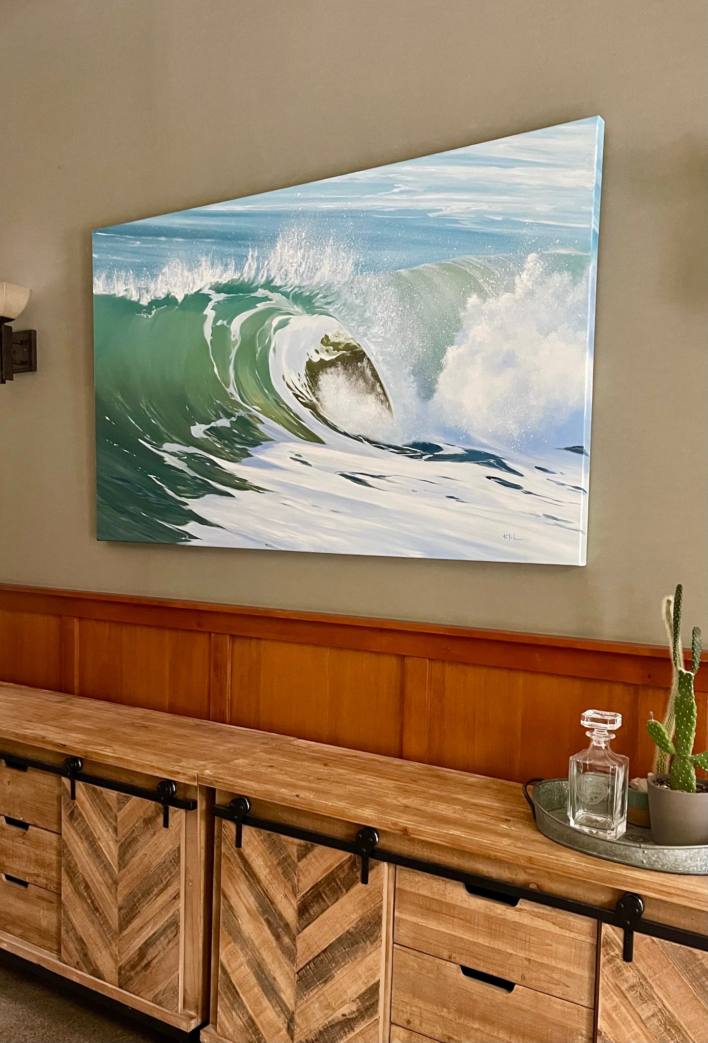 Ocean art original oil painting wave fineart