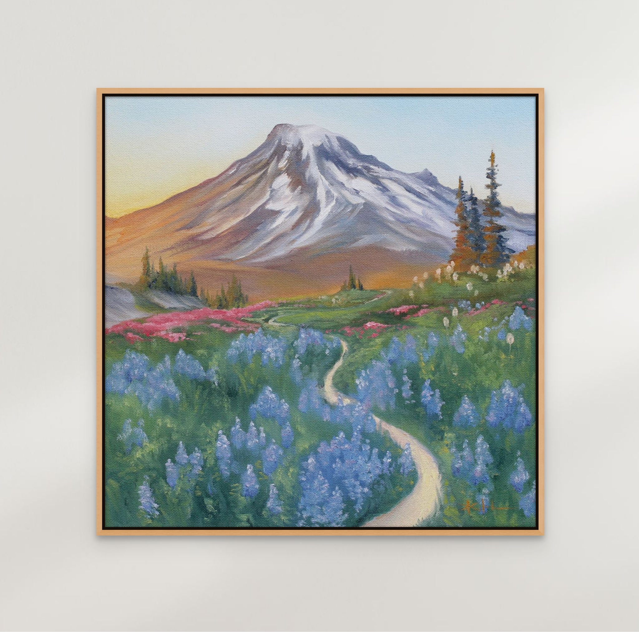 Trail to Mt Rainier Art Oil Painting