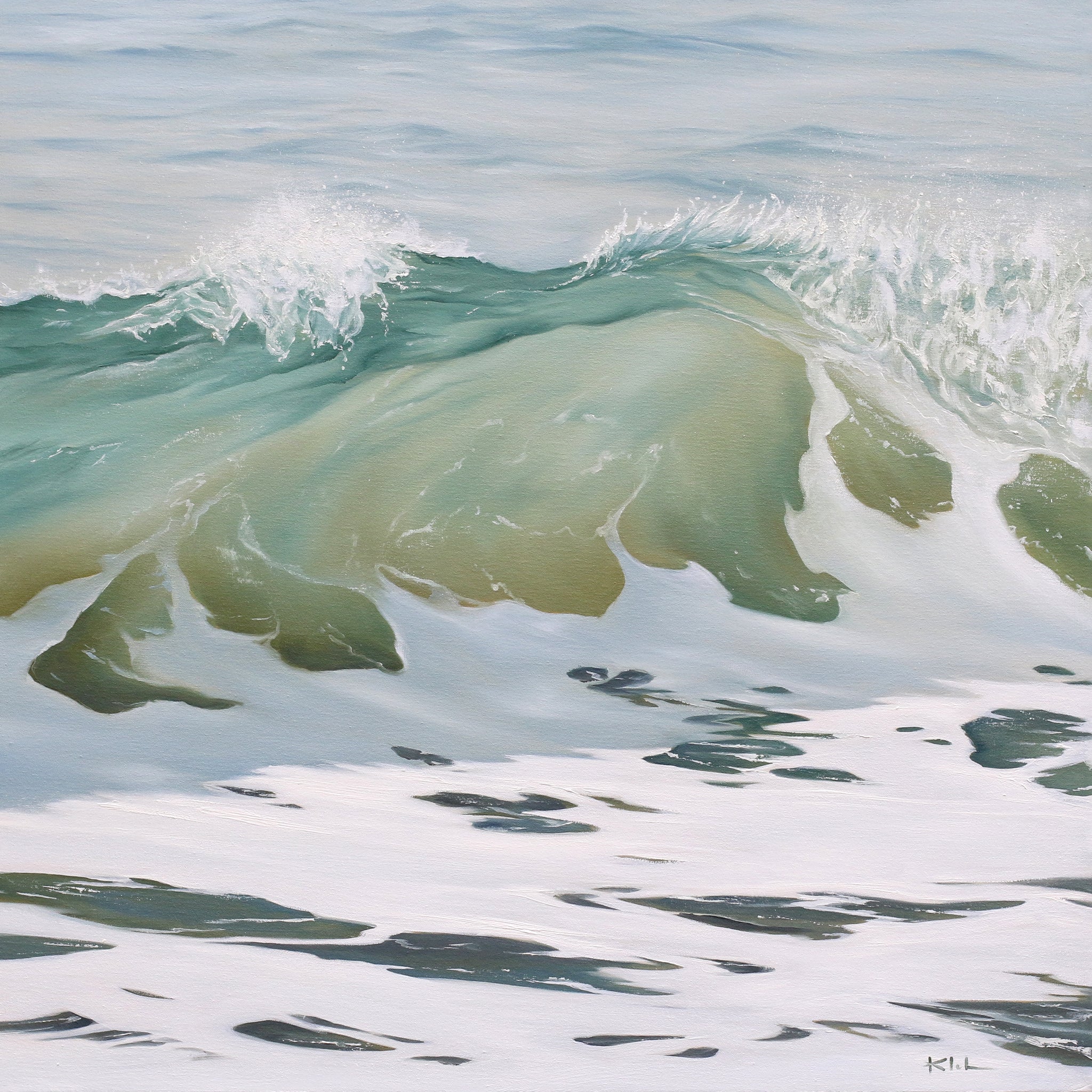 Ocean Wave Sunlight Oil Painting