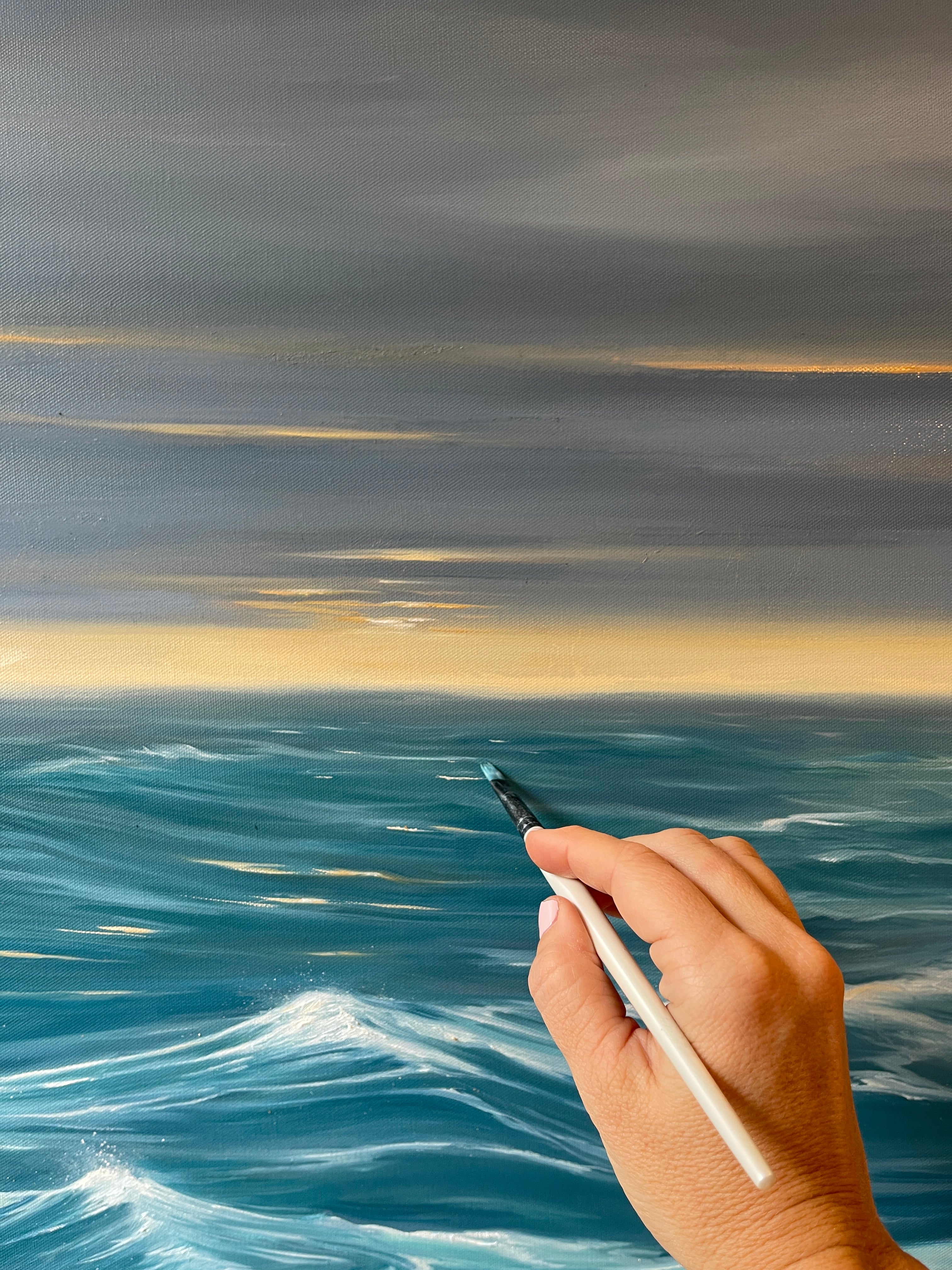 Painting Sunset Ocean Waves