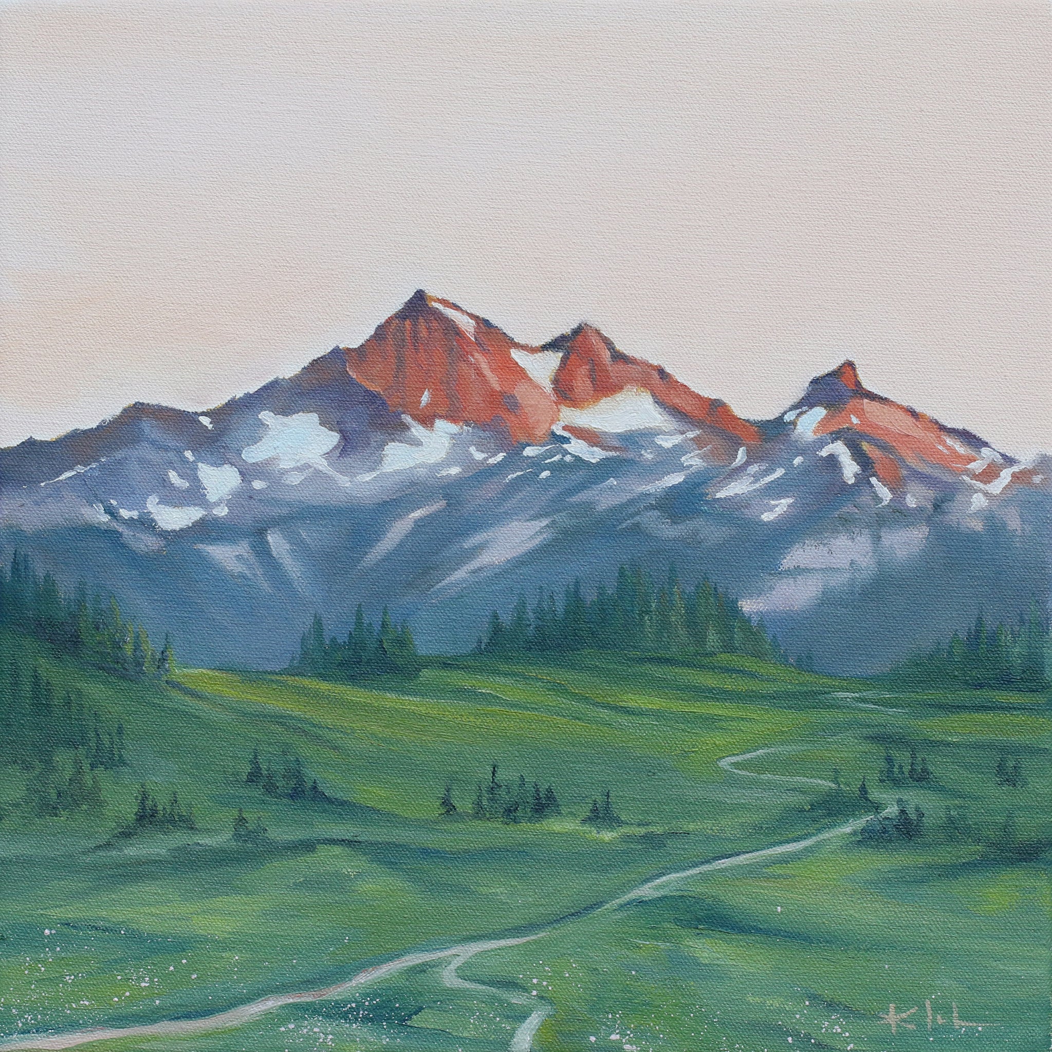 Cascade Mountains Oil Painting Art Glow