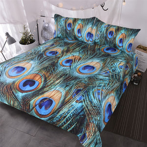 Peacock Feather Turquoise Duvet Cover Set Bedroom Blitz More