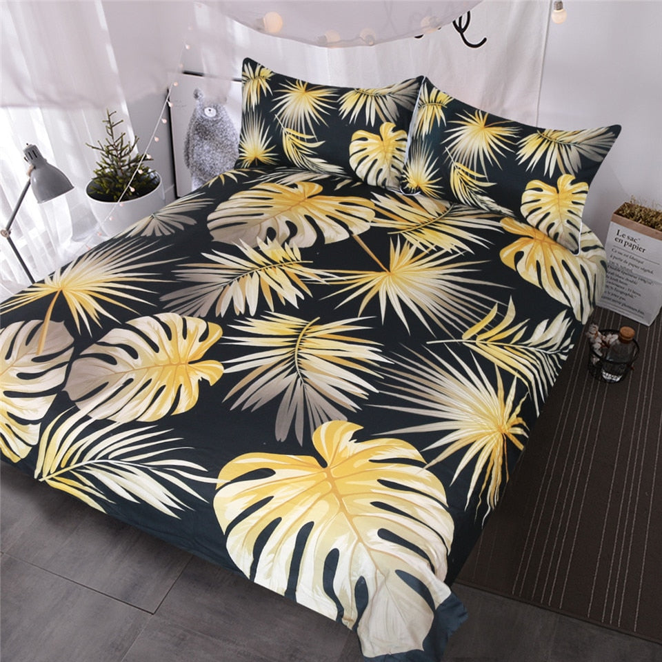 Tropical Palm Leaves Duvet Cover Set Bedroom Blitz More