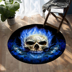 Flame Skull Round Mat
