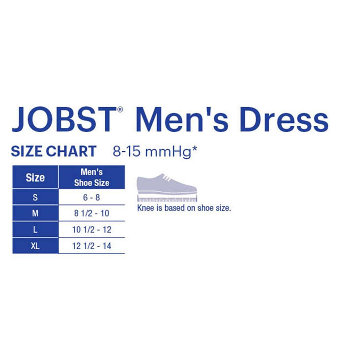 JOBST Men's Dress Compression Socks, 8-15 mmHg, Knee High, Closed Toe