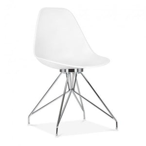 Mode Alfie Dining Desk Chair White 43cm Copper Eiffel Leg Pebble