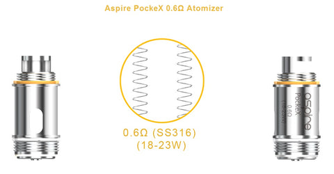 Aspire Pockex Replacement Coils 0.6 Ohm