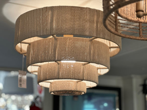 Organic Woven Style Semi-Flushed Mounted Ceiling Light showcased at Lamps Expo's Lighting Store & Showroom in Los Angeles