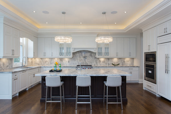 LED Lighting fixtures and cabinet lighting showcased in a modern kitchen