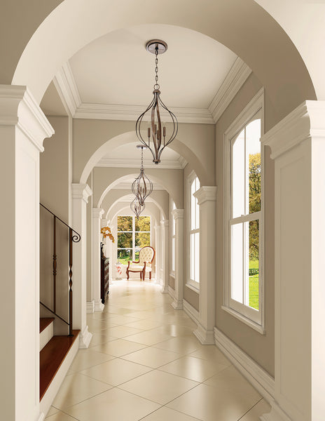 Elegant Mini-Chandeliers in a Hallway