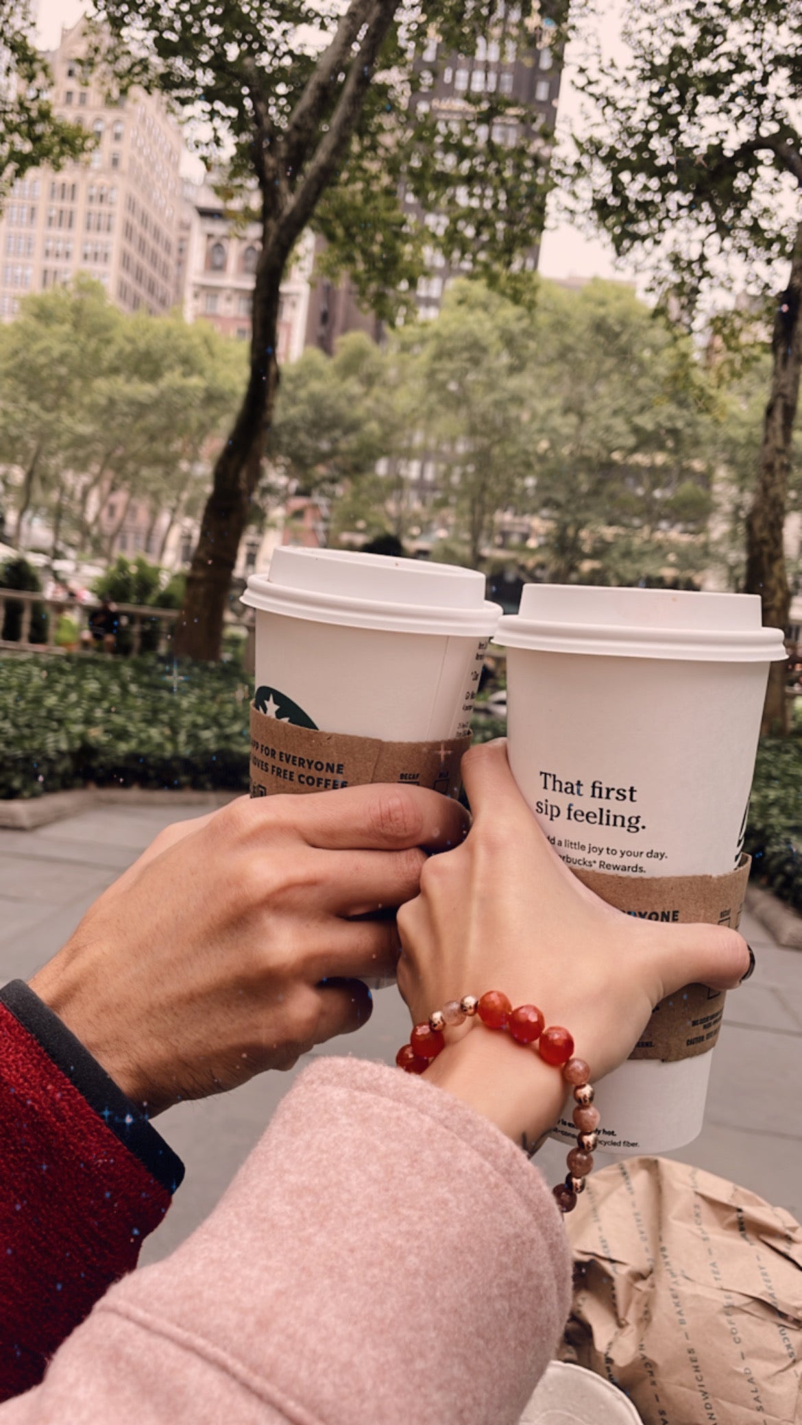 pumpkin spice starbucks and bracelet