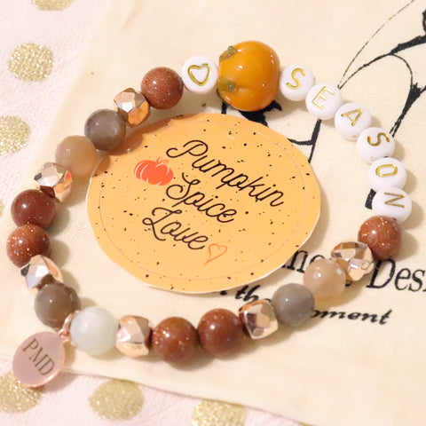 pumpkin spice rose gold dainty bracelet