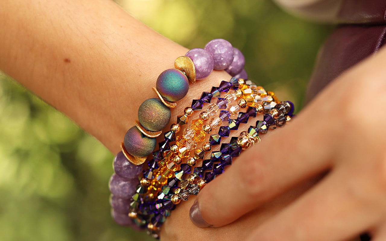 swarovski crystal bracelet stack fall fashion blog post