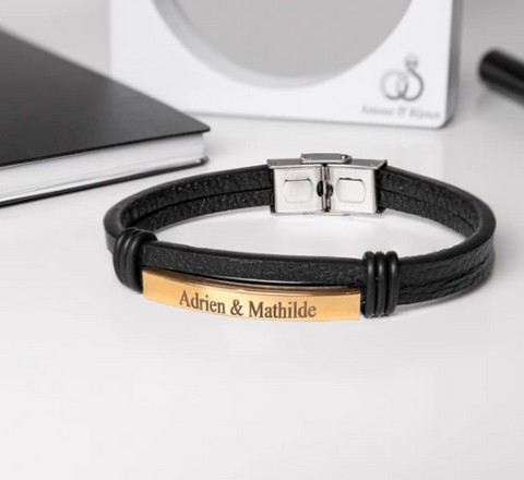 kaululu Bracelet Homme Prénom Personnalisé Acier Inoxydable Bracelet Gravé  pour Femme avec Nom L'amour BFF Bracelet Femme Personnalisé avec Prenom  Cadeau Anniversaire (H-Black) : Amazon.fr: Mode