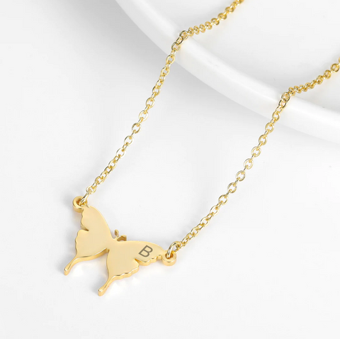 Collier Papillon Initiale