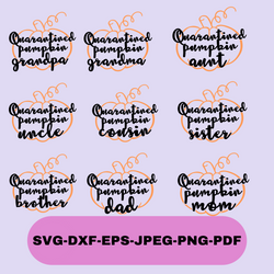 Download Quarantined Pumpkin Family Svg Bundle For Cricut Embrostyle Design PSD Mockup Templates