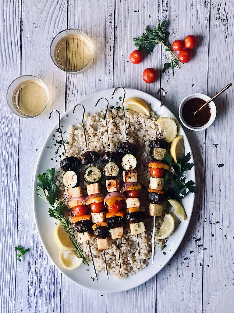 Grilled Paneer Skewers with piment d'Espelette & Olive Oil – Sach Foods