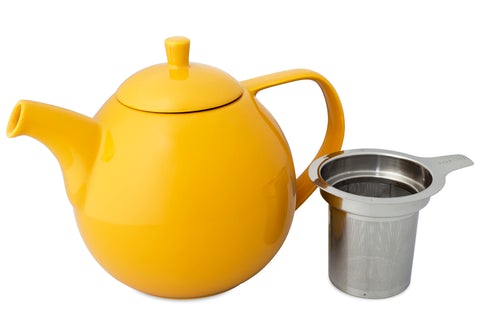 Teapot with Infuser | Gleam - Porcelain | Modern Design | Easy to Clean & Dishwasher Safe | Vahdam