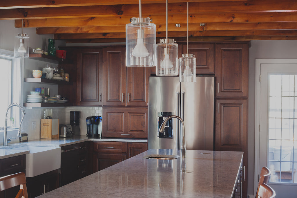 kitchen overview medallion cabinetry vineyard maple finish island