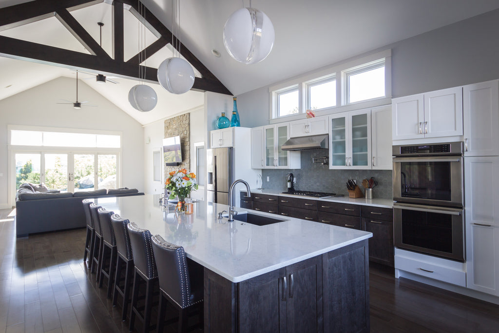 Medallion Cabinetry, Maple with Smoke Finish and White Icing