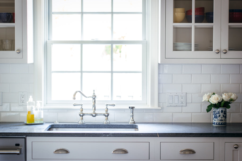 Traditional Faucet, Kitchen Sink, Plain & Fancy Cabinetry