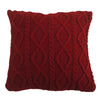 PL5002-OS-RD - Cable Knit Pillow (Red) - 18”x 18”  by HiEnd Accents