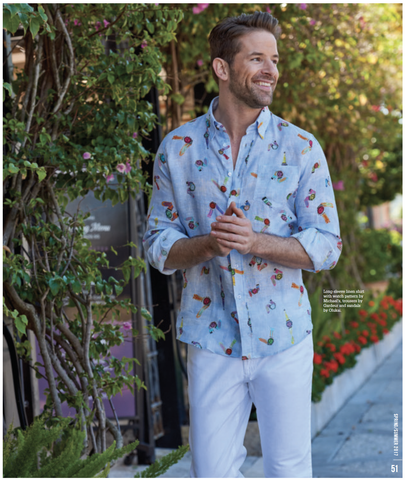 Michael's 'Watches' Linen Shirt featured in John Craig 2017 Spring/Summer Magazine