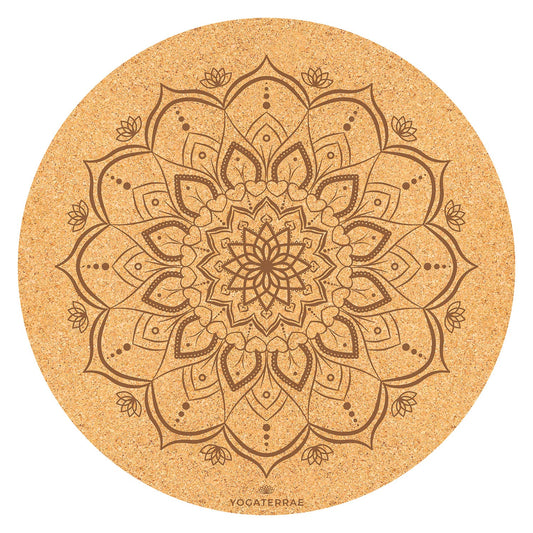 Tapis de Yoga Antidérapant Liège-Caoutchouc naturel MANDALA 183x66x0,5cm +  Sangle de transport Coton - Tapis Yoga - Yoga