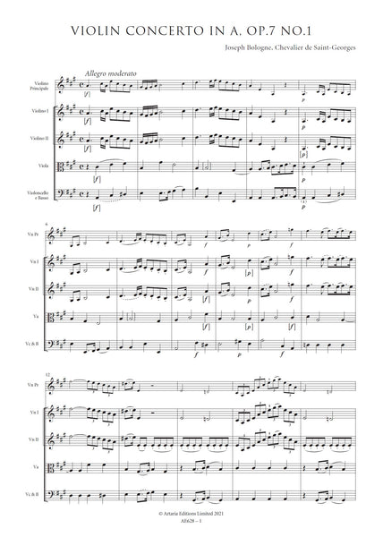 Violin Concerto in A major, Op.7 No.1 (AE628)