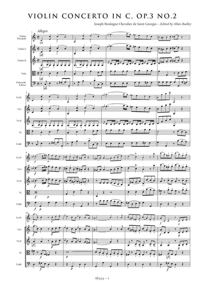 Violin Concerto in C major, Op. 3, No. 2 (AE354)