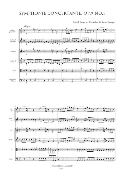 Symphonie Concertante in C major, Op.9 No.1 (AE384)