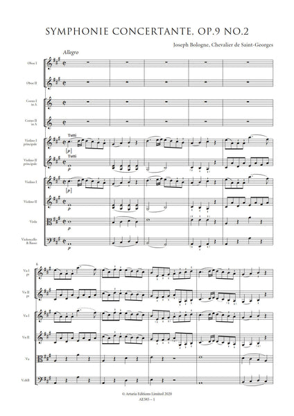 Symphonie Concertante in A major, Op.9 No.2 (AE385)