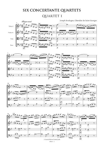 Six Concertante Quartets (AE431)