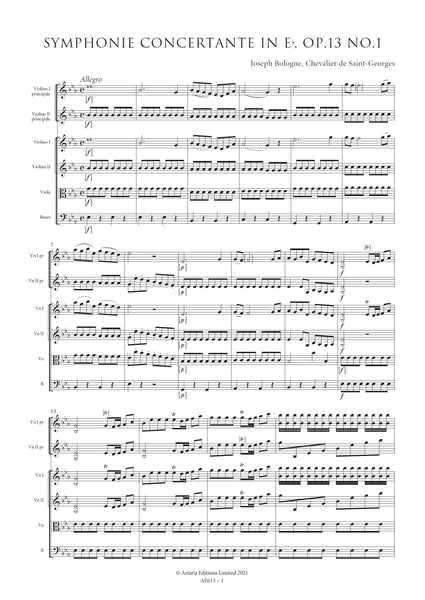 Symphonie Concertante in E flat major, Op.13 No.1 (AE613)