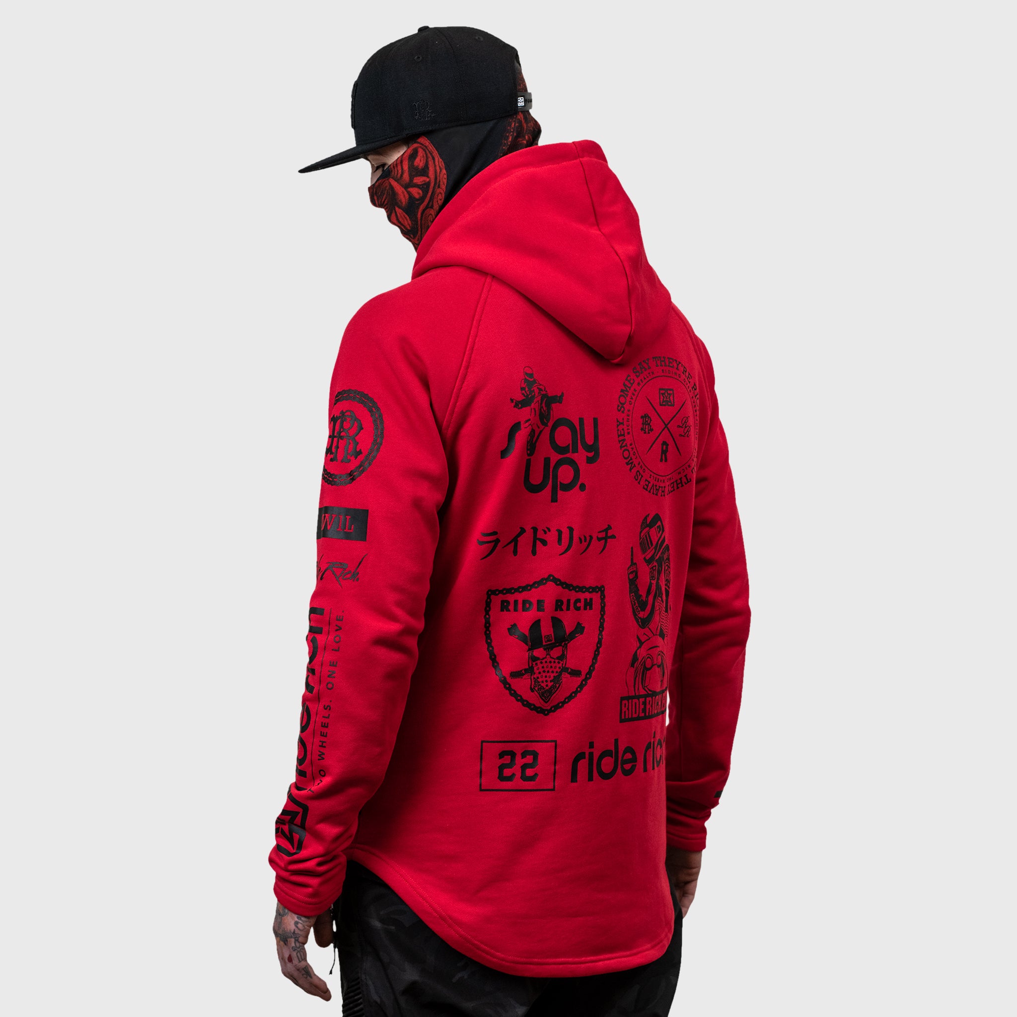 kaart Vergelijking Elektropositief Branded V2 Scoop Pullover Hoodie {Red} | Ride Rich