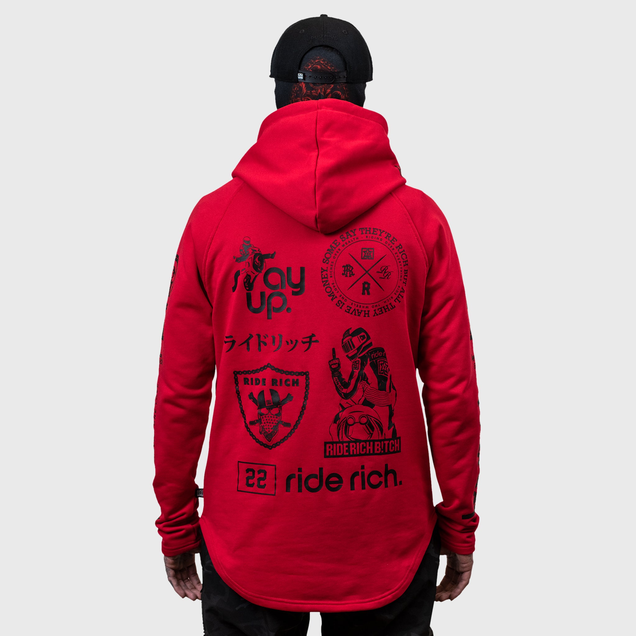 kaart Vergelijking Elektropositief Branded V2 Scoop Pullover Hoodie {Red} | Ride Rich