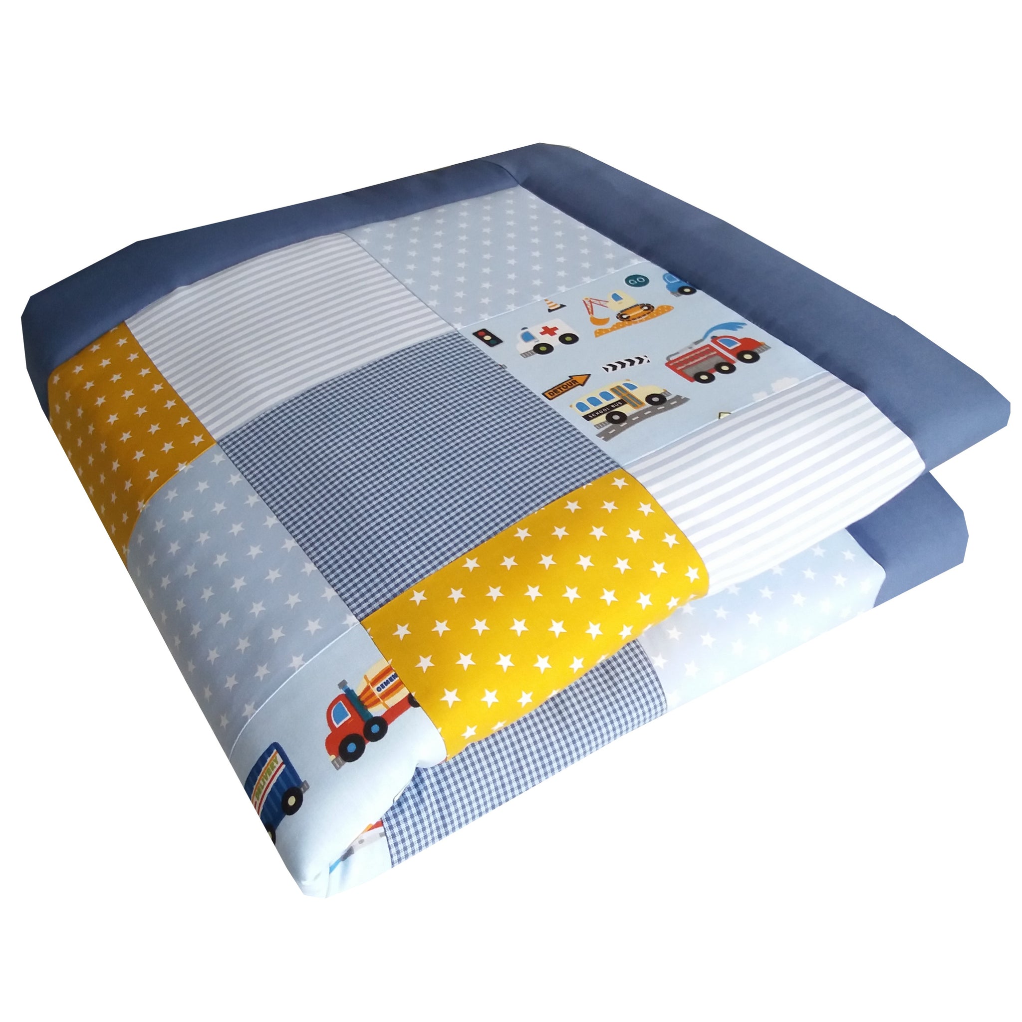 Krabbeldecke Autos, Babydecke mit Namen, Patchworkdecke in ...