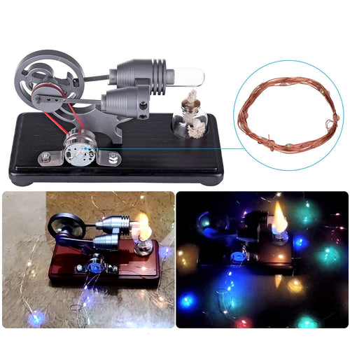 Custom Assembly γ-Type DIY Luminous Flywheel Stirling Engine Kit