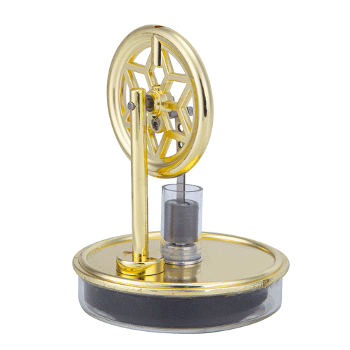 Speed-Controlled Single Cylinder Stirling Engine with Regulator Free Piston  External Combustion Engine - Red - Stirlingkit