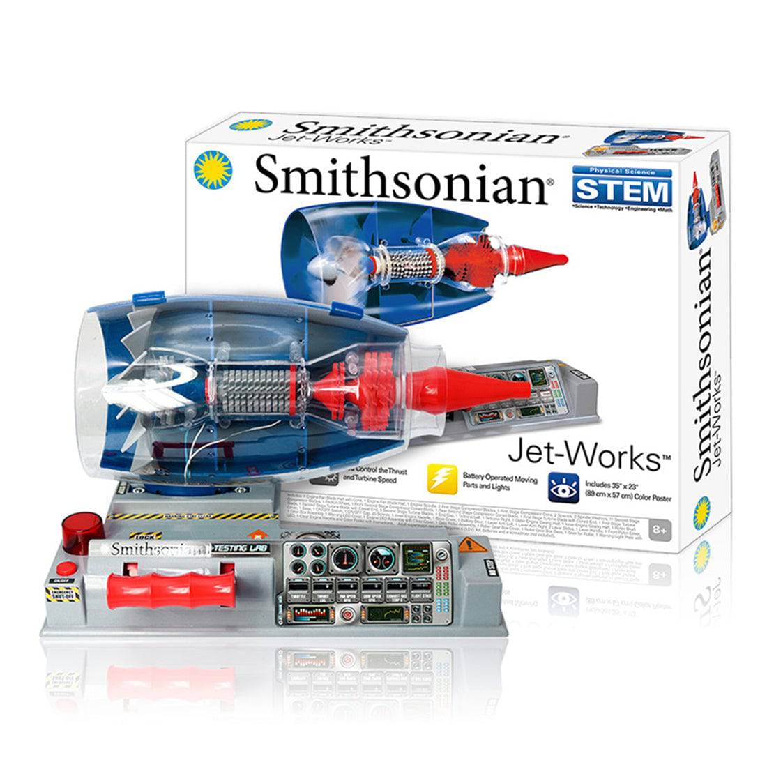 Smithsonian Electric Jet-Works DIY Turbofan Engine Model STEM Kit Steam Physical Science Toy