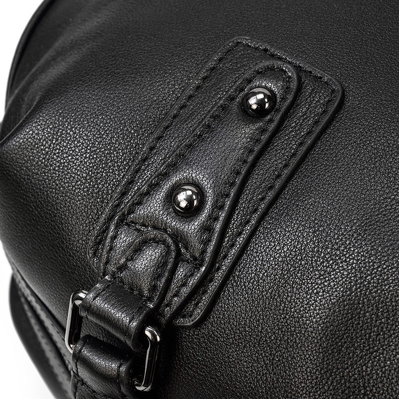 sturdy Black Leather Holdall