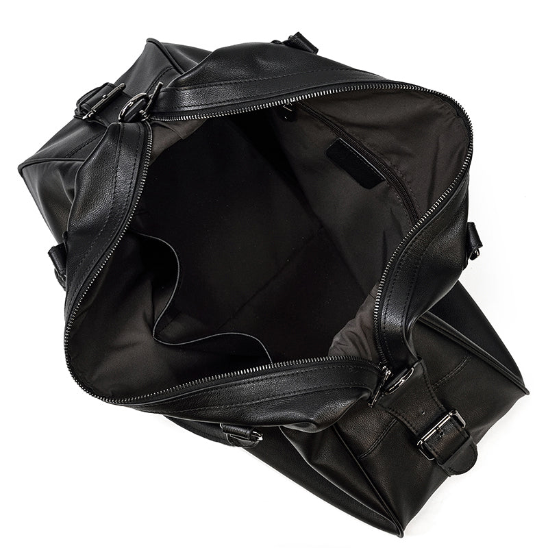 fashion Black Leather Holdall