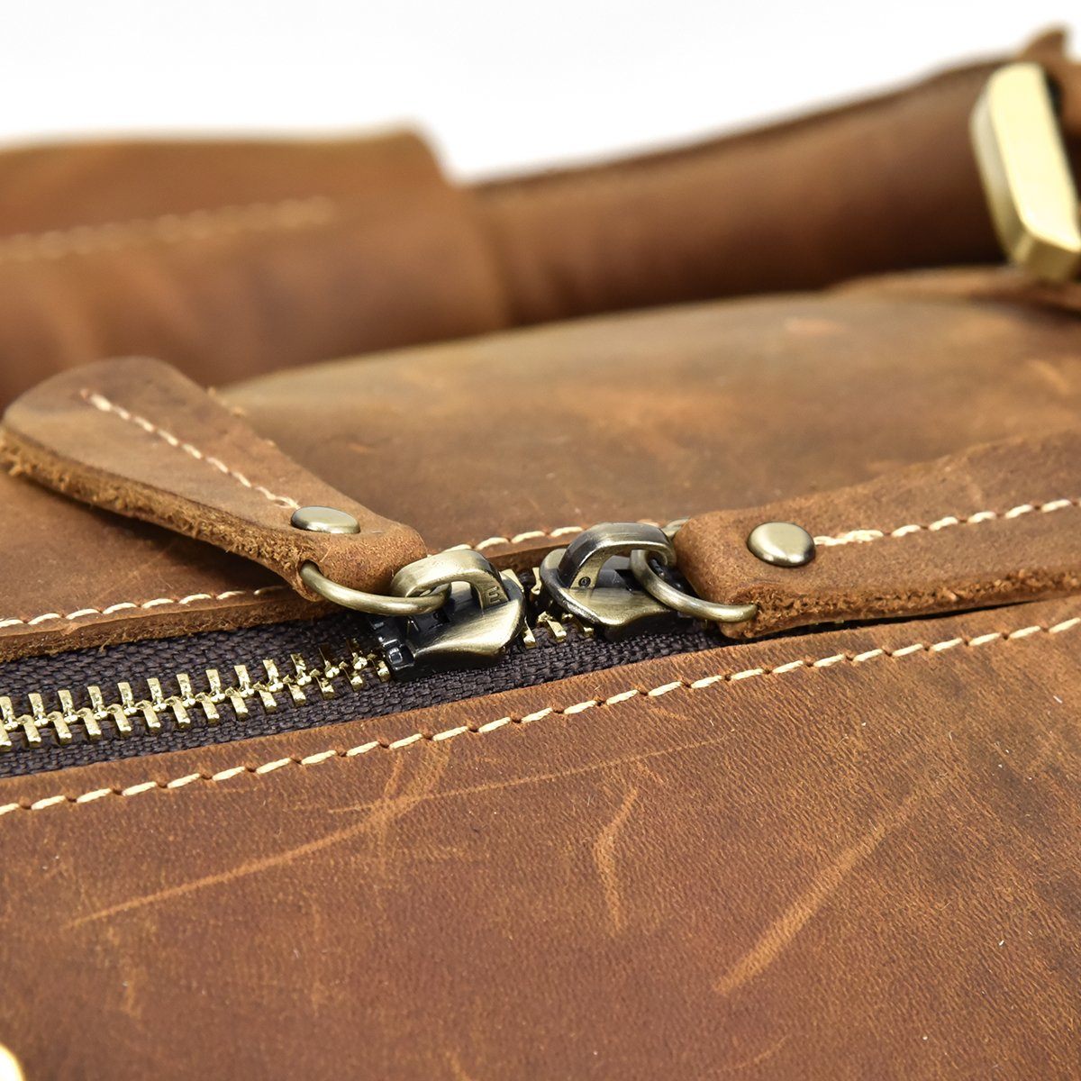 Brown Leather Holdall  for men