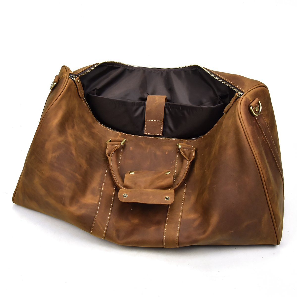 water resistant Brown Leather Holdall