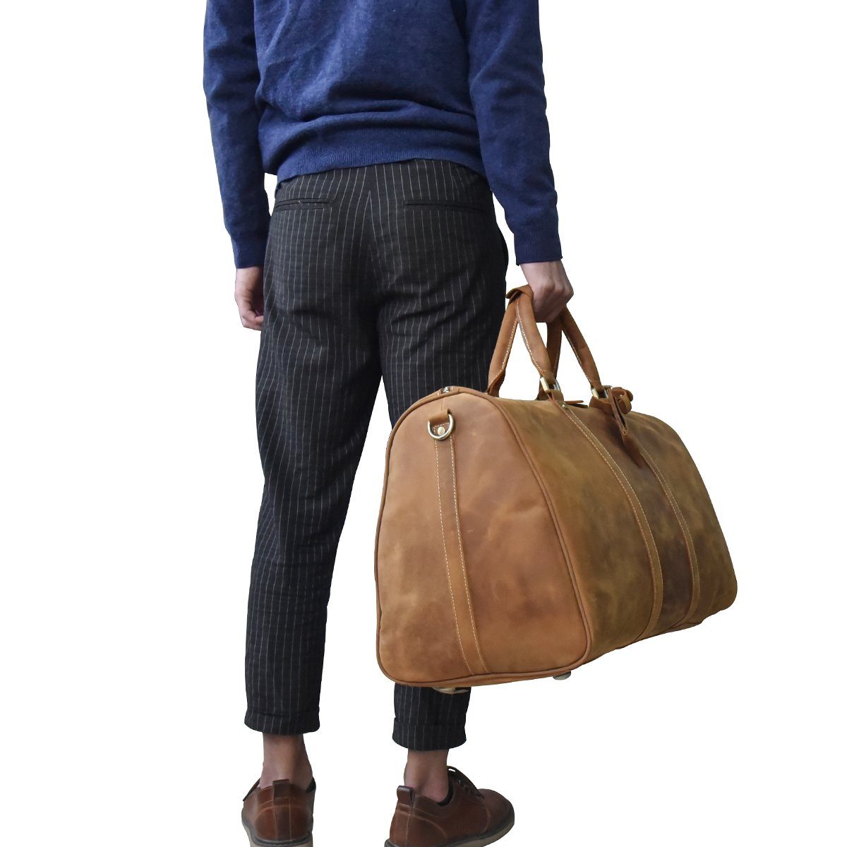 gym Brown Leather Holdall