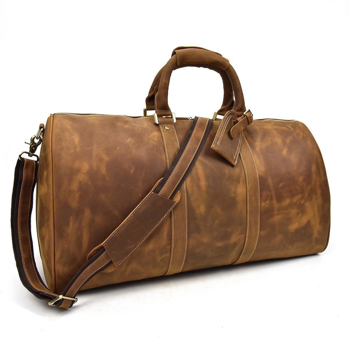 vintage style Brown Leather Holdall