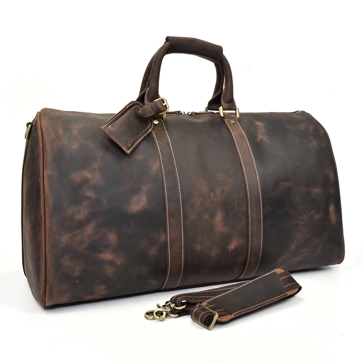 retro Brown Leather Holdall